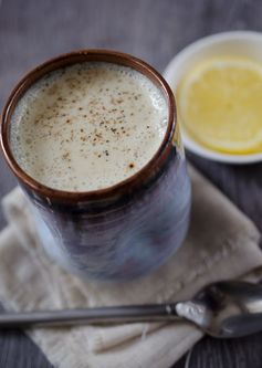 A Healing Chai Latte- Cinnamon, Ginger and Turmeric milk. Vegan, Dairy Free