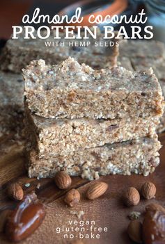 Almond Coconut Protein Bars with Hemp Seeds