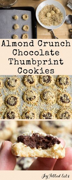 Almond Crunch Chocolate Thumbprint Cookies