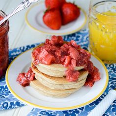 Almond Flour Pancakes with Strawberry Chia Seed Jam