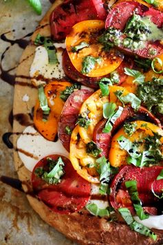 Almond Flour Pizza Crust (+ Caprese Pizza with Chimichurri Sauce