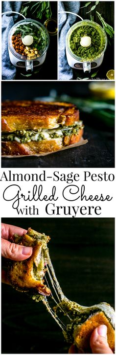 Almond-Sage Pesto Grilled Cheese Sandwich with Gruyere