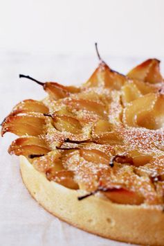 Almond Torte with Pears and Whipped Cream