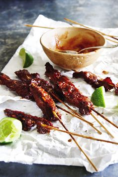 Almost Mongolian Beef Satay Skewers