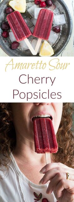 Amaretto Sour Cherry Popsicles