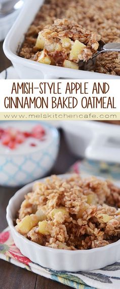 Amish-Style Apple and Cinnamon Baked Oatmeal