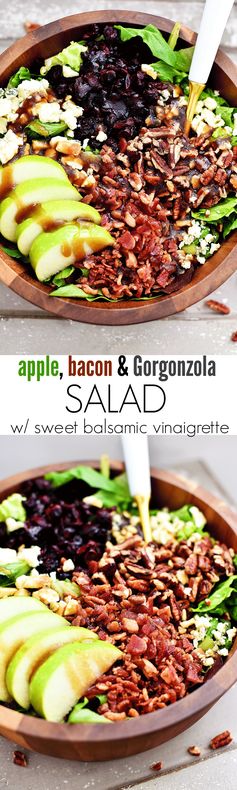 Apple, Bacon & Gorgonzola Salad with Sweet Balsamic Vinaigrette