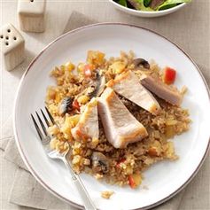 Apple-Balsamic Pork Chops & Rice