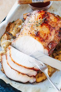 Apple Brandy Glazed Pork Loin with Roasted Apples