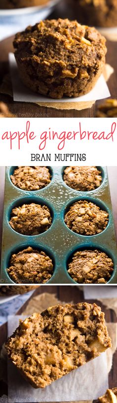 Apple Gingerbread Bran Muffins