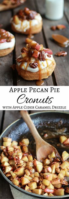 Apple Pecan Pie Cronuts with Apple Cider Caramel Drizzle