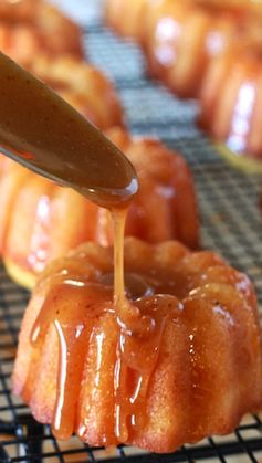 Apple Spiced Rum Cake with Apple Cider Caramel Glaze