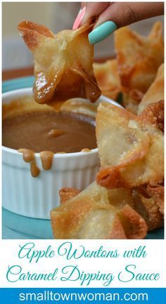 Apple Wontons with Caramel Dipping Sauce