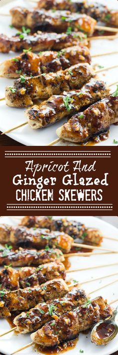 Apricot and Ginger Glazed Chicken Skewers