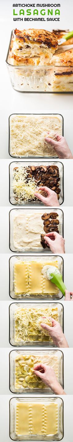 Artichoke Mushroom Lasagna with Bechamel Sauce