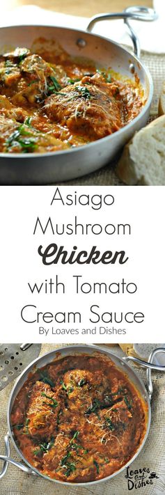 Asiago Mushroom Chicken with Ragu Cream Sauce