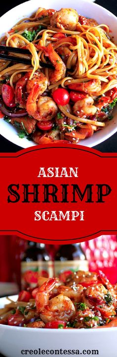 Asian BBQ Shrimp and Chicken Scampi