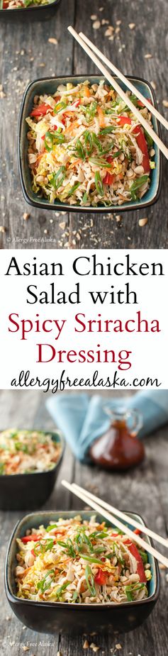 Asian Chicken Salad with Spicy Sriracha Dressing