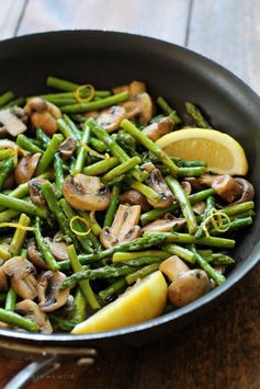 Asparagus and Mushrooms in Lemon Thyme Butter