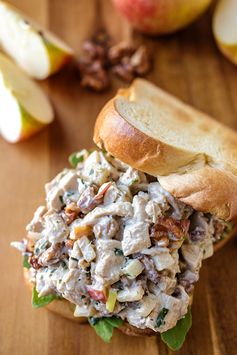 Autumn Chicken Salad with Honeycrisp Apples and Candied Walnuts on Buttery Brioche Toast