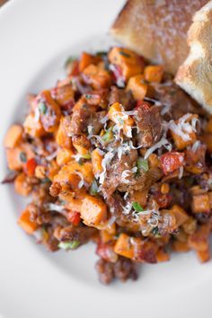 Autumn Sweet Potato Hash with Spicy Italian Sausage