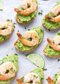 Avocado And Shrimp Crostini