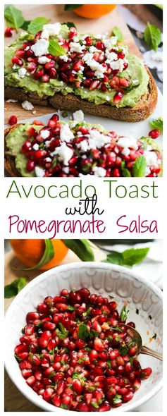 Avocado Toast with Pomegranate Salsa