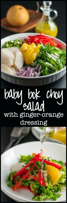 Baby Bok Choy Salad with Ginger Orange Dressing