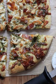 Bacon-Basil Pesto and Chicken Pizza