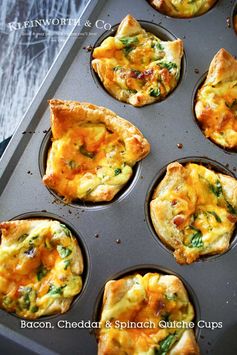 Bacon Cheddar & Spinach Quiche Cups