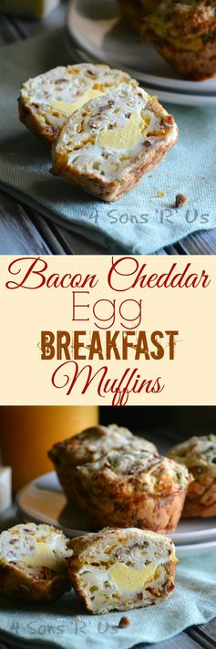 Bacon Cheddar Hard-Boiled Egg Breakfast Muffins