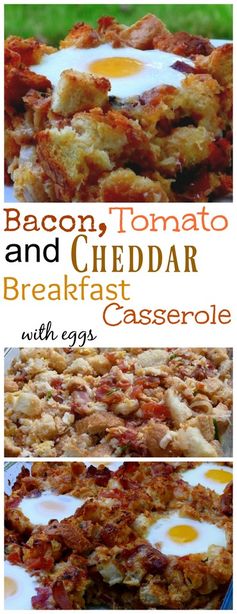 Bacon, Tomato and Cheddar Breakfast Casserole with Eggs