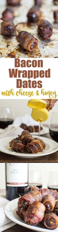 Bacon-Wrapped Dates with Manchego & Spicy Honey
