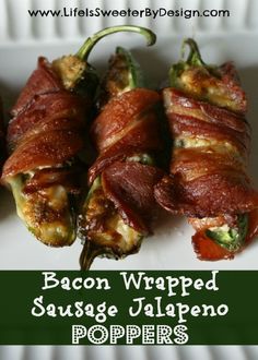 Bacon Wrapped Sausage Jalapeno Poppers