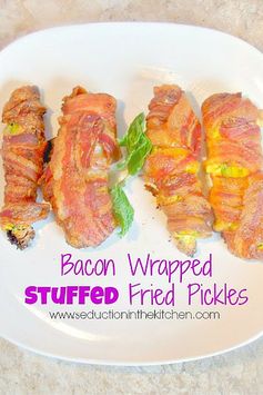 Bacon Wrapped Stuffed Fried Pickles