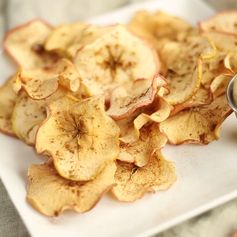 Baked Apple Cinnamon Chips With Peanut Butter Yogurt Dipping Sauce