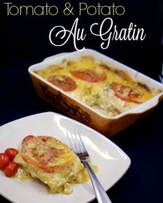 Baked Augratin Potatoes & Tomatoes