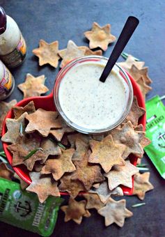 Baked Chana & Rosemary Crackers with Tessemae's Creamy Ranch Dressing