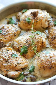 Baked Chicken and Mushroom Skillet