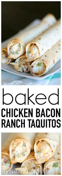 Baked Chicken Bacon Ranch Taquitos