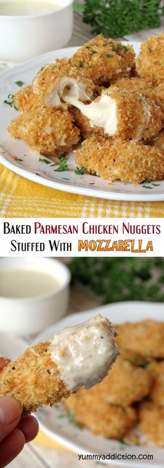 Baked Chicken Nuggets Stuffed With Mozzarella