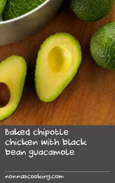 Baked chipotle chicken with black bean guacamole