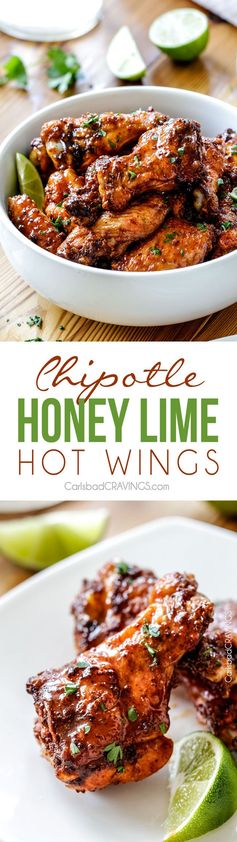 Baked Chipotle Honey Lime Hot Wings