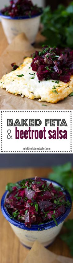 Baked Feta with Beetroot Salsa