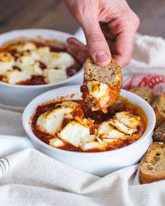 Baked Goat Cheese with Fire Roasted Tomatoes