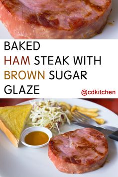 Baked Ham Steak With Brown Sugar Glaze