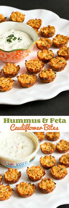 Baked Hummus & Feta Cauliflower Bites