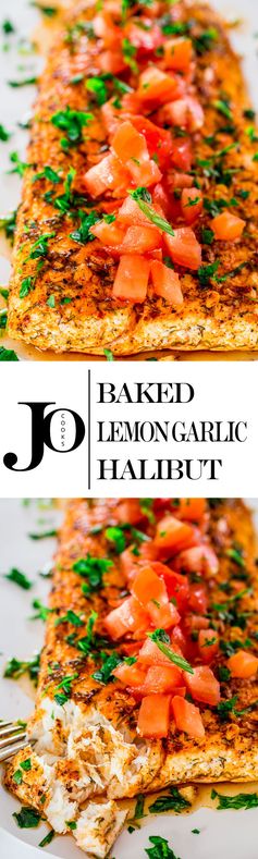 Baked Lemon Garlic Halibut