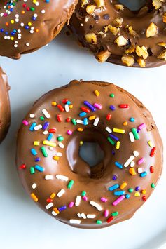 Baked Nutella Doughnuts with Nutella Glaze