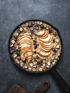 Baked Pear, Chocolate & Hazelnut Oatmeal (Vegan, GF